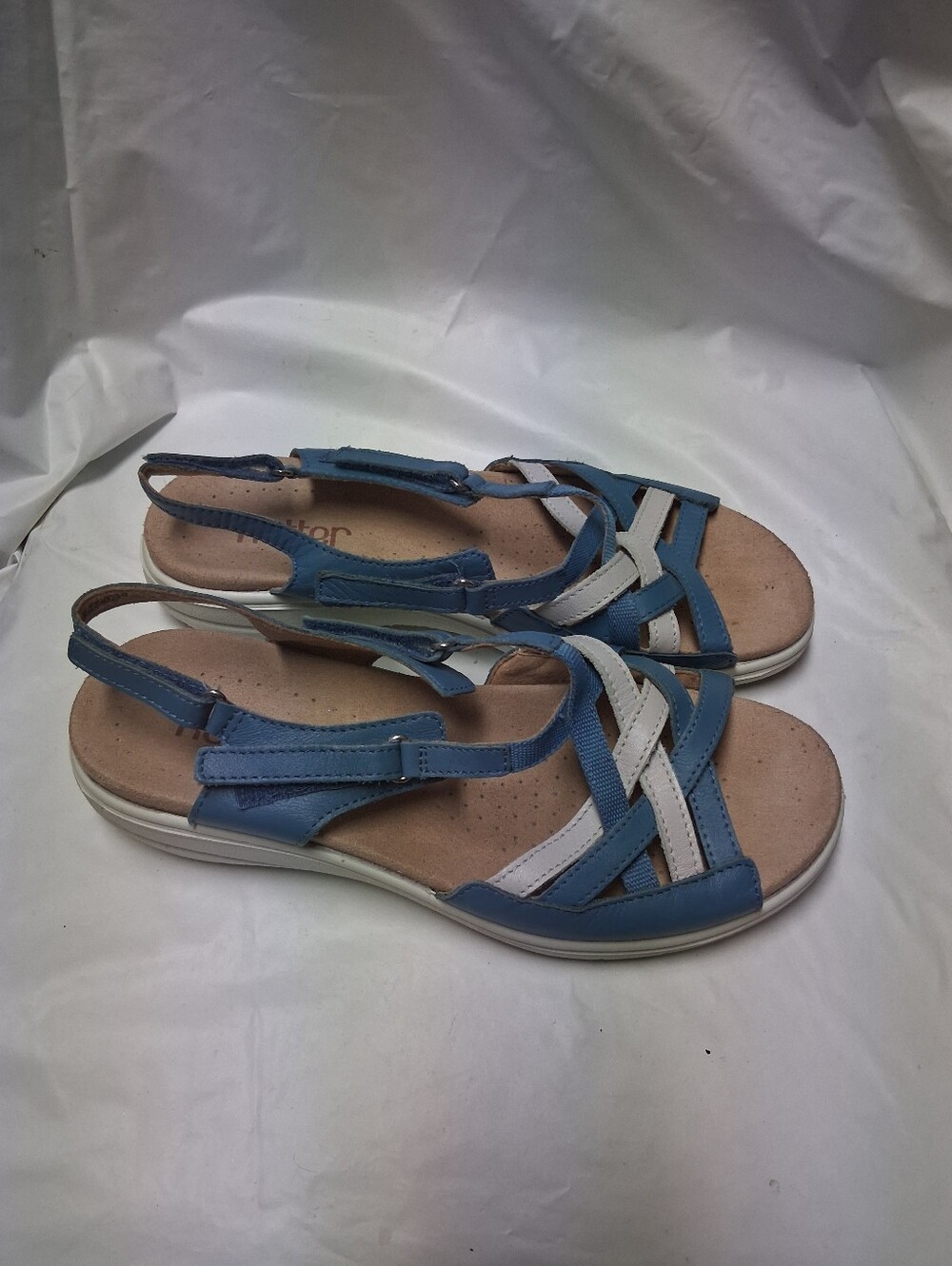 Hotter Comfort Slingback Sandals in Blue and White - Casual Big Girl's Sz 4.5